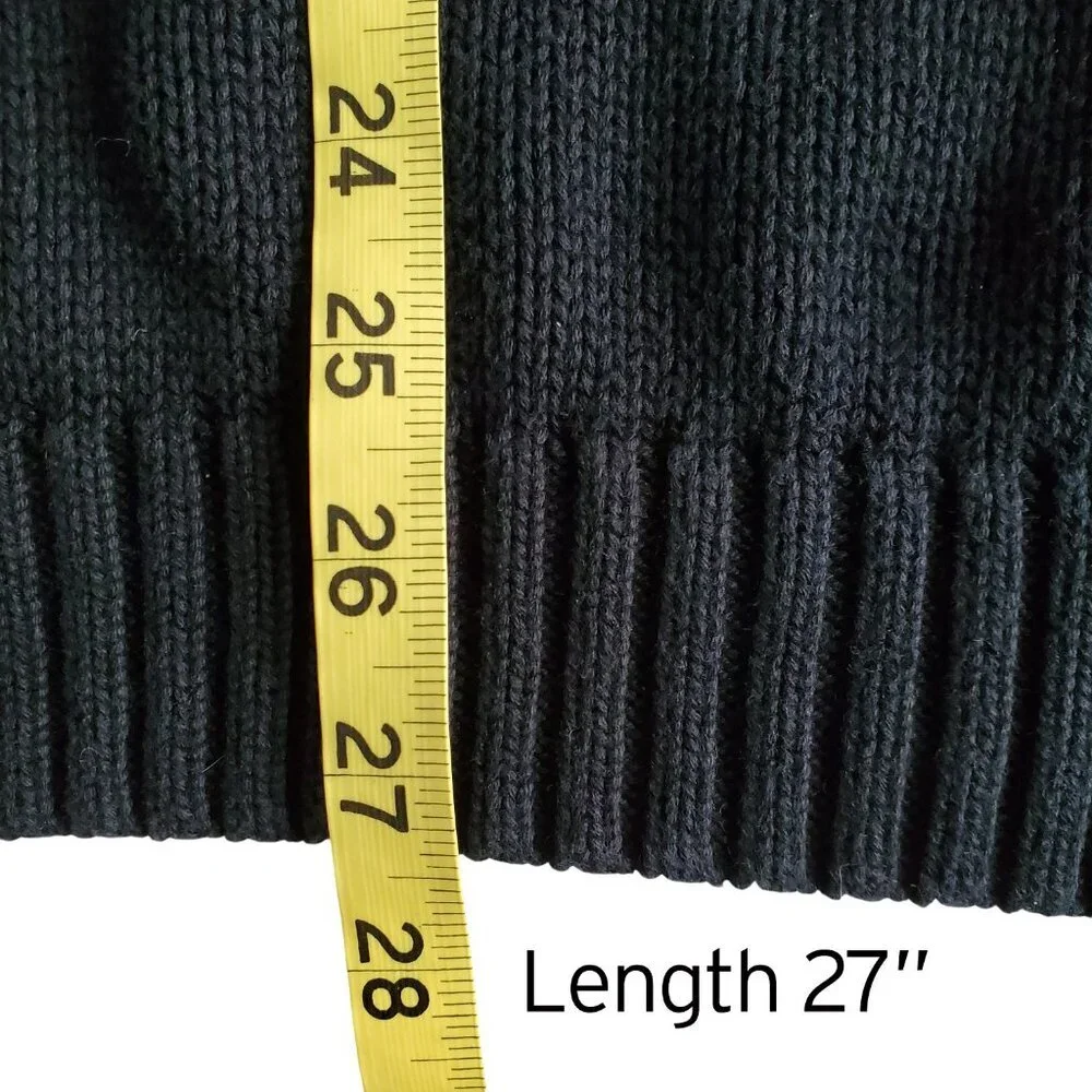 Chaps by Ralph Lauren 100% Cotton Heavy Knit Sweater Dark Navy Blue Size XL